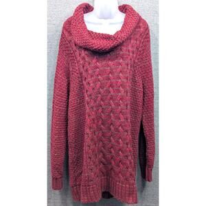 CABELAS Womens Sweater - Burgundy, Oversize Turtle Neck, Knit, Pullover, 2XL